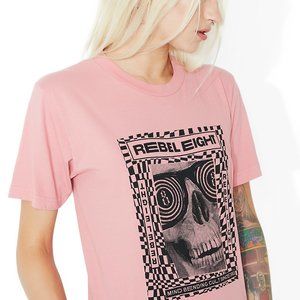 Rebel 8 Mind Bending Cult Skull Print T-Shirt